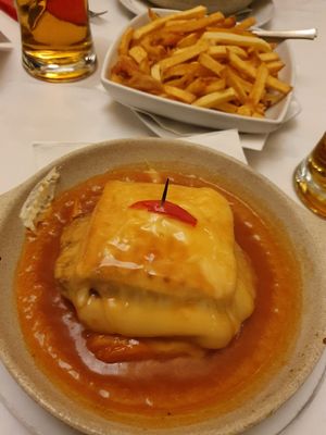 Francesinha with Seitan at Francesinhas Al Forno da Baixa in Porto