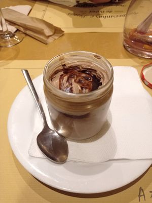 Mousse de chocolate at Francesinhas Al Forno da Baixa in Porto