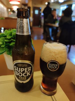 Portuguese Non-alcoholic dark beer at Francesinhas Al Forno da Baixa in Porto
