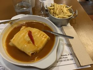 Francesinha de seitan  at Francesinhas Al Forno da Baixa in Porto