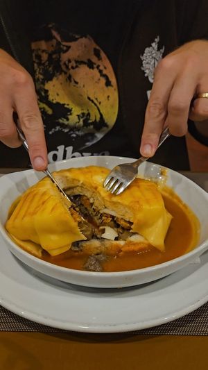 Tempeh Francesinha at Francesinhas Al Forno da Baixa in Porto
