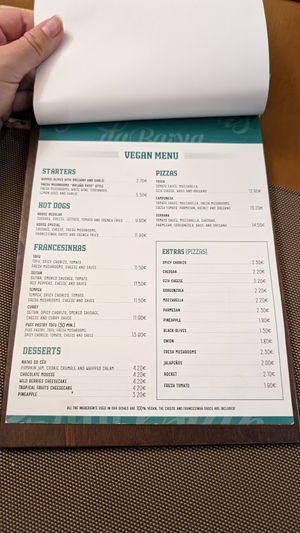 Menu May 2024 at Francesinhas Al Forno da Baixa in Porto