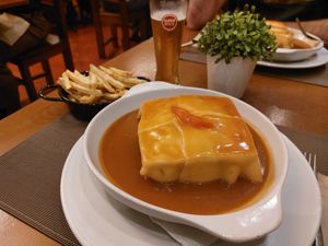 Francesinha seitan at Francesinhas Al Forno da Baixa in Porto