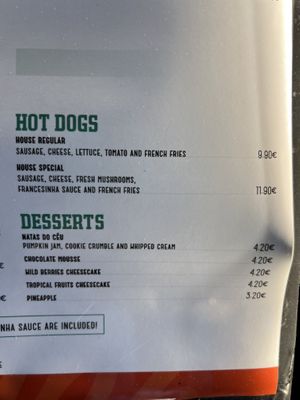 Vegan menu  at Francesinhas Al Forno da Baixa in Porto