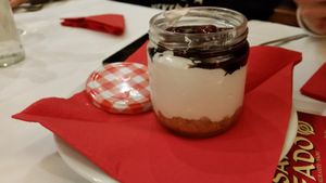 vegan cheesecake at Francesinhas Al Forno da Baixa in Porto