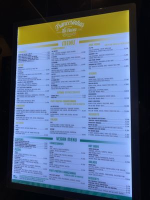 full menu  at Francesinhas Al Forno da Baixa in Porto