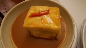 seitan francesinha  at Francesinhas Al Forno da Baixa in Porto