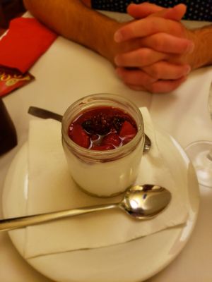 Excellent cheesecake! at Francesinhas Al Forno da Baixa in Porto