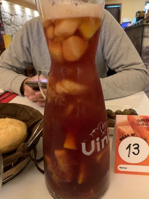 Oporto wine’s sangria  at Francesinhas Al Forno da Baixa in Porto