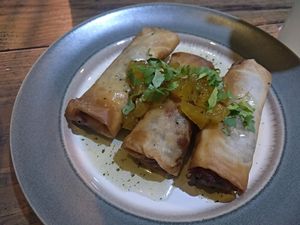Spring rolls at Papaupa in Santo Domingo