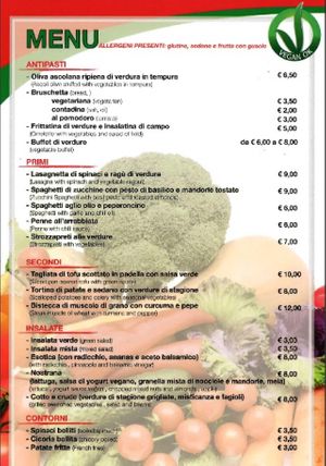 Vegan Restaurant Menu at Ciak Brasserie in Porto Sant Elpidio