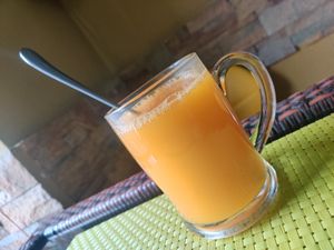 Nice fruit drink at Bosco Verde Italian Vegan Restaurant in Ulaanbaatar