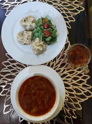 Lunch set at Bosco Verde Italian Vegan Restaurant in Ulaanbaatar