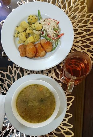 Lunch set at Bosco Verde Italian Vegan Restaurant in Ulaanbaatar