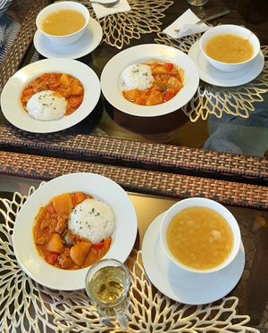 Lunch set at Bosco Verde Italian Vegan Restaurant in Ulaanbaatar