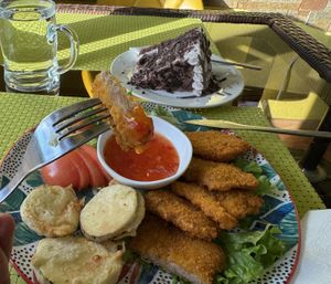 Nuggets platter  at Bosco Verde Italian Vegan Restaurant in Ulaanbaatar