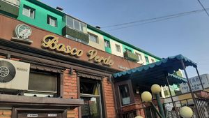 Outside at Bosco Verde Italian Vegan Restaurant in Ulaanbaatar