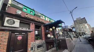 Outside at Bosco Verde Italian Vegan Restaurant in Ulaanbaatar