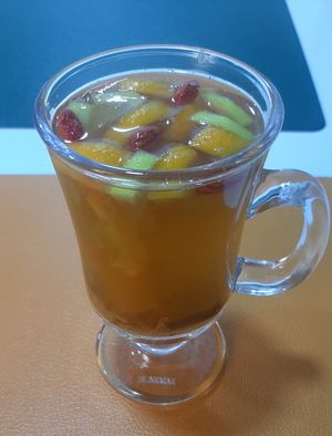 Multi-fruit and cinnamon tea at Vitos Vegan - Витос веган in Ulaanbaatar