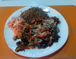 Wood ear mushroom fry at Vitos Vegan - Витос веган in Ulaanbaatar