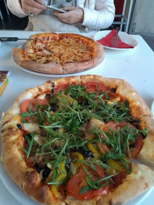 The lower one is vegan at La Plage in St Julians