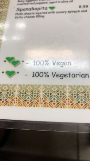 Clearly labeled menu! at Falafel Hut in Rehoboth Beach