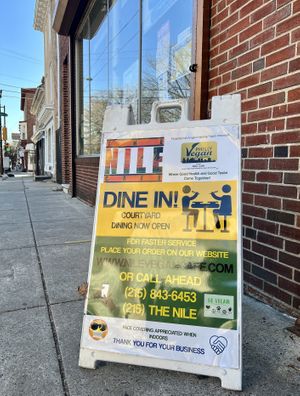 Nile Cafe sign #Veganuary at The Nile Cafe in Philadelphia