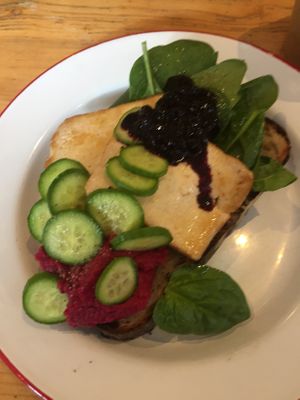 vegan breakfast at Airtime Cafe in Lauterbrunnen