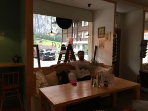 Inside at Airtime Cafe in Lauterbrunnen
