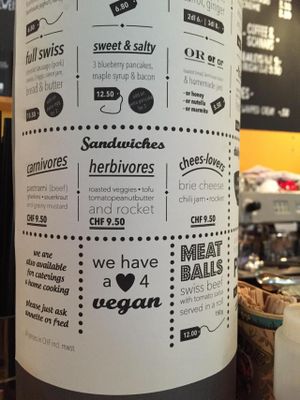 Menu at Airtime Cafe in Lauterbrunnen