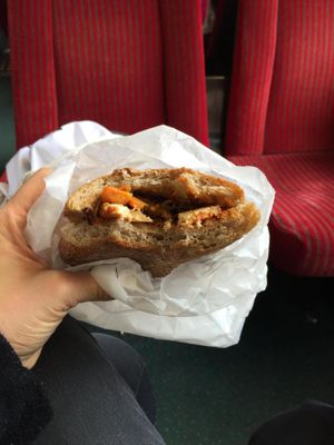 Vegan sandwich at Airtime Cafe in Lauterbrunnen