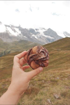Cinnamon bun   at Airtime Cafe in Lauterbrunnen