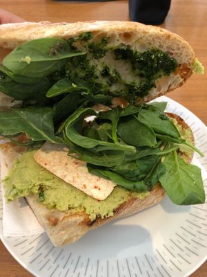 Inside of sandwich at Airtime Cafe in Lauterbrunnen