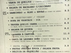 Meat free options  at Cantina LX in Lisbon