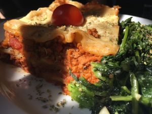 Vegan lasagne  at Cantina LX in Lisbon