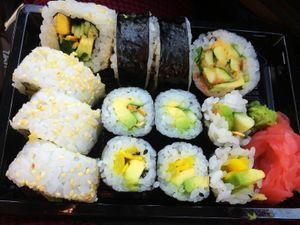 1 person portion of vegan sushi - the best ever at Youmiko Sushi in Krakow