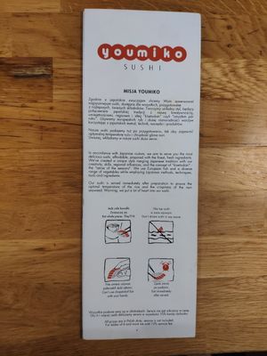 Menu at Youmiko Sushi in Krakow