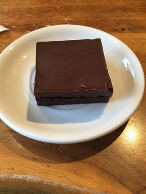 fudge-like brownie at Panthere Verte - St. Denis in Montreal