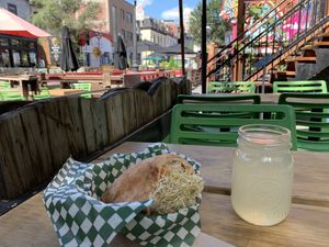 Traditional falafel sandwich  at Panthere Verte - St. Denis in Montreal