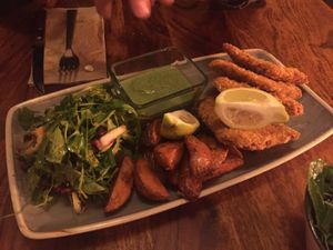 Schnitzel mit Grüner Soße  at Paletti Die Genuss Bar in Neu-isenburg
