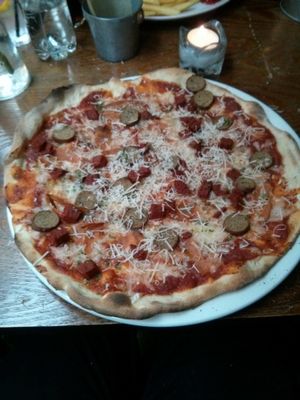 Fake meat pizza at The Bohemian in Newcastle Upon Tyne