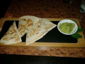 Garlic mushroom quesadilla (vg) at The Bohemian in Newcastle Upon Tyne
