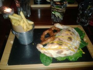 Vegan chili dog calzone at The Bohemian in Newcastle Upon Tyne