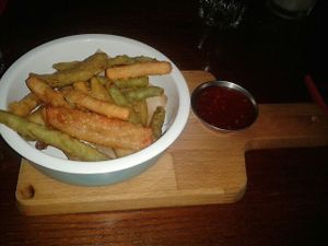 Tempura vegetables with sweet chili dip at The Bohemian in Newcastle Upon Tyne
