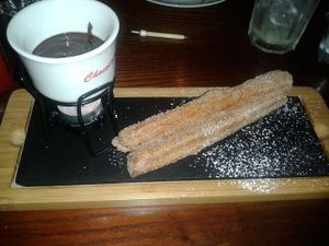 Churros with chocolate dipping sauce (vg) at The Bohemian in Newcastle Upon Tyne