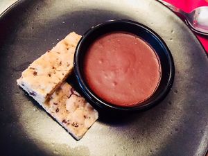 Baileys chocolate pudding with shortbread at The Bohemian in Newcastle Upon Tyne