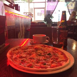 vegan pepperoni pizza at The Bohemian in Newcastle Upon Tyne