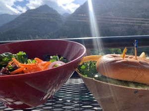 Meal and an amazing view  at Ouray Brewery  in Ouray