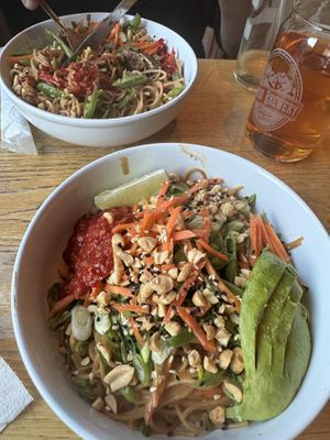 Peanut noodle bowl- add avocado + impossible burger   at Ouray Brewery  in Ouray