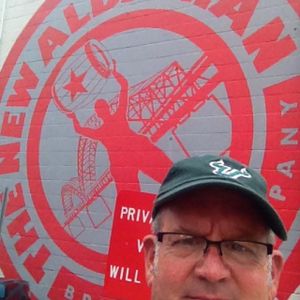 Wall art with Heff at New Albanian Brewing Company Cafe and Brewhouse in New Albany